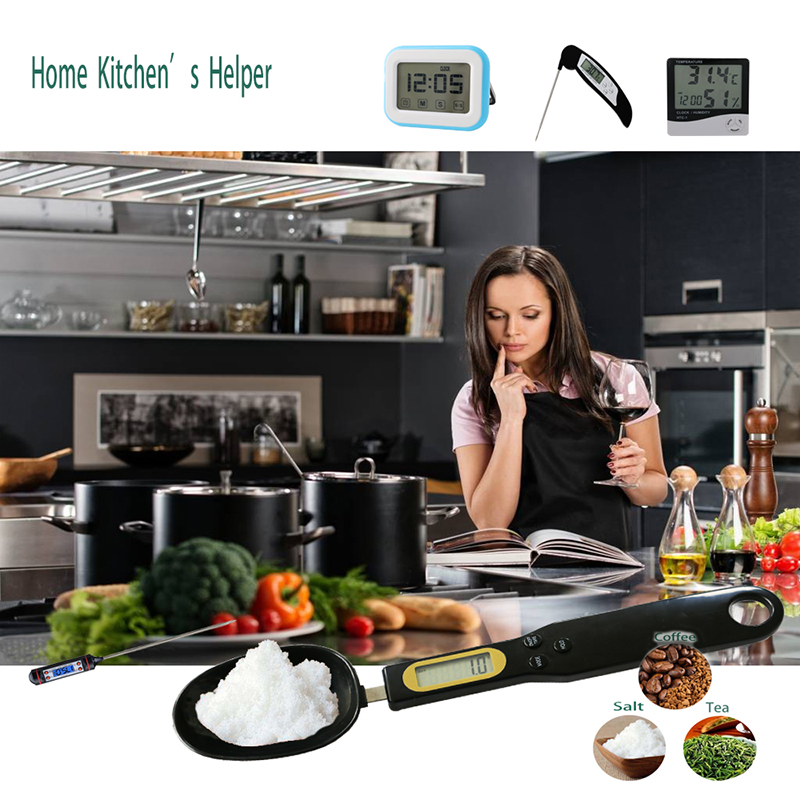 가정용 전원 공급 장치 3V CR2032 숟가락 규모 주방 음식 측정 ​​색상 검정 흰색 사용